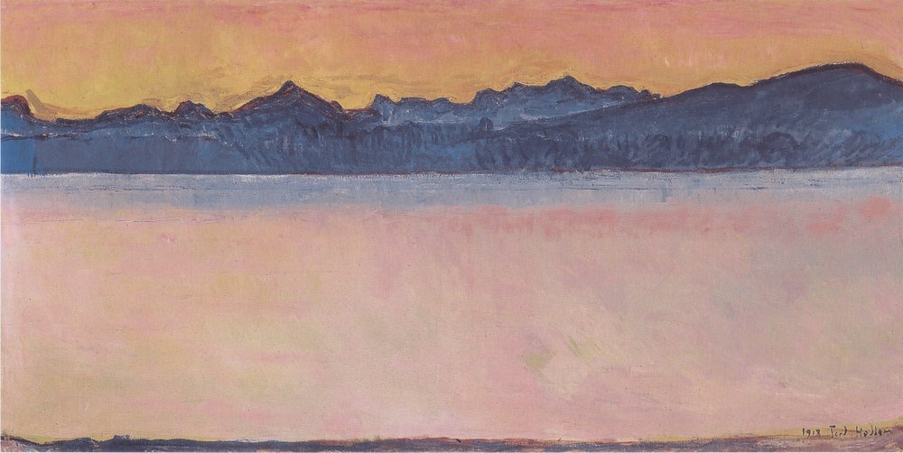 Lake Geneva with Mont Blanc in the Dawn Glow by Ferdinand Hodler