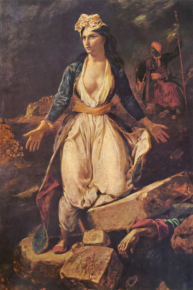 Greece on the Ruins of Missolonghi by Ferdinand Victor Eugene Delacroix