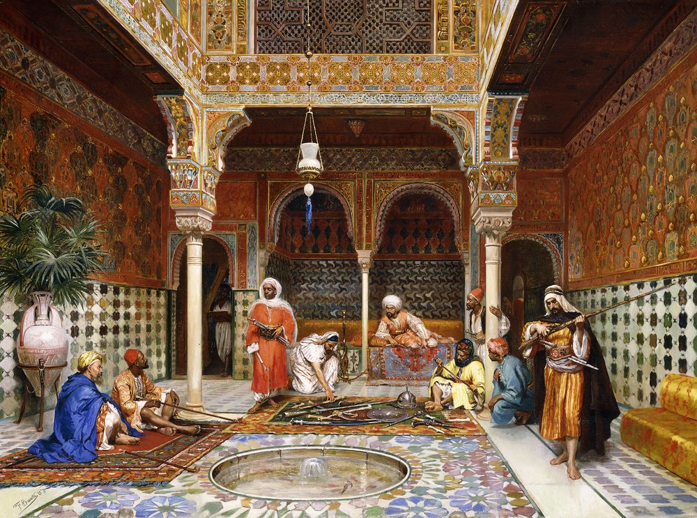 Gunsmiths at the Palace of Alhambra, Granada, 1878 by Filippo Baratti