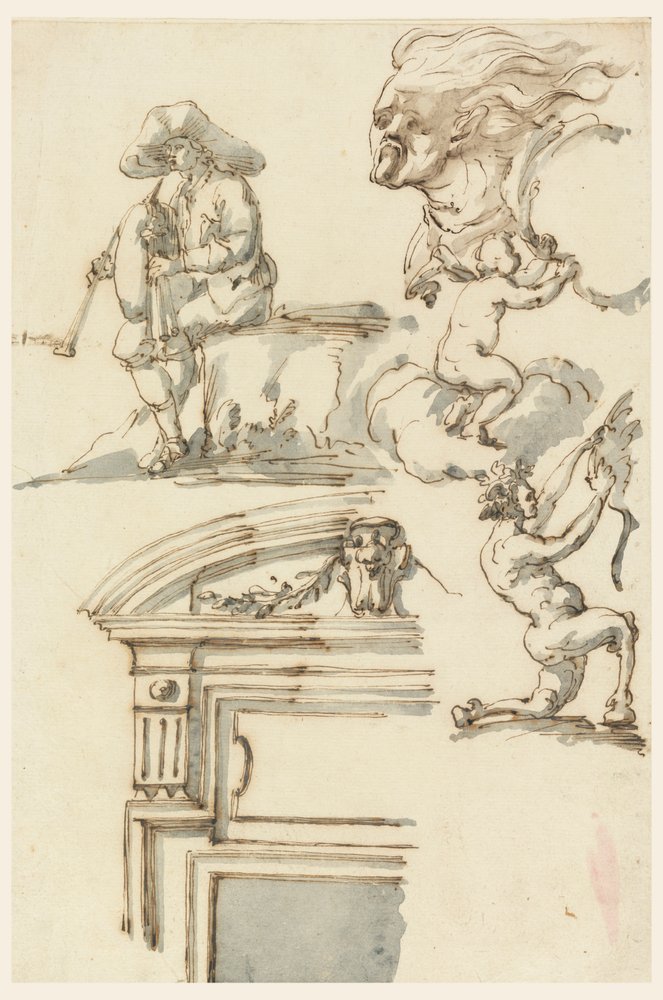 Door Frame and Figure Studies by Filippo Marchionni