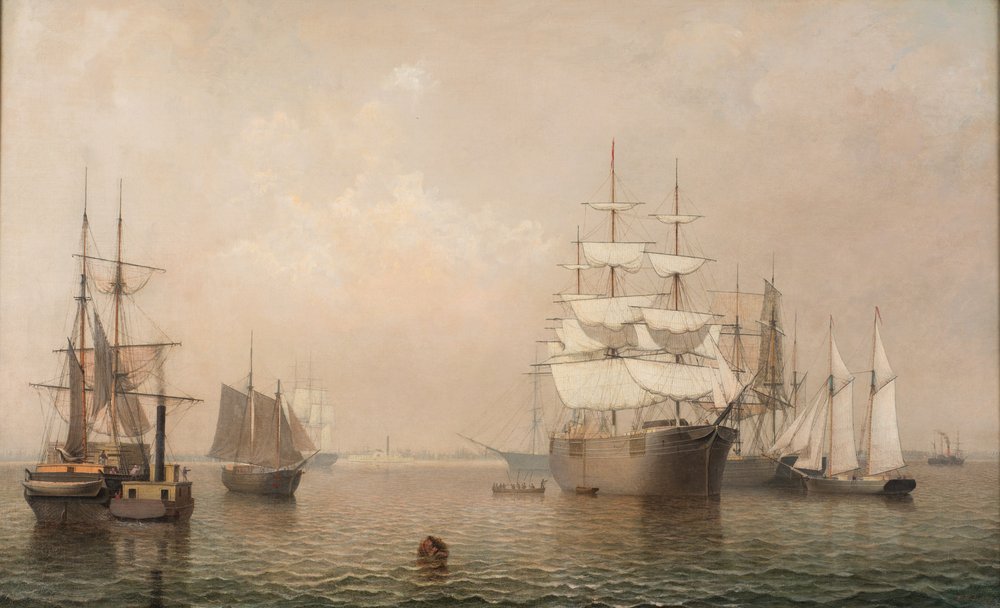 Merchantmen Off Boston Harbor, 1863 by Fitz Henry Lane