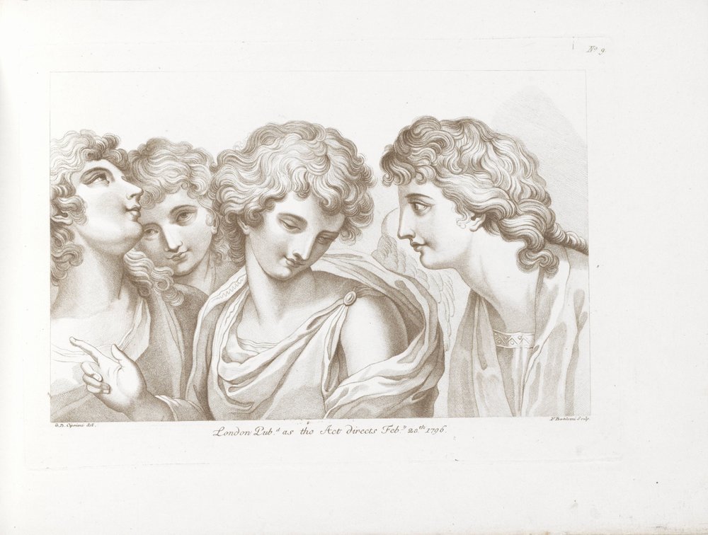 Four Angels (Cipriani's Rudiments of Drawing) by Francesco Bartolozzi