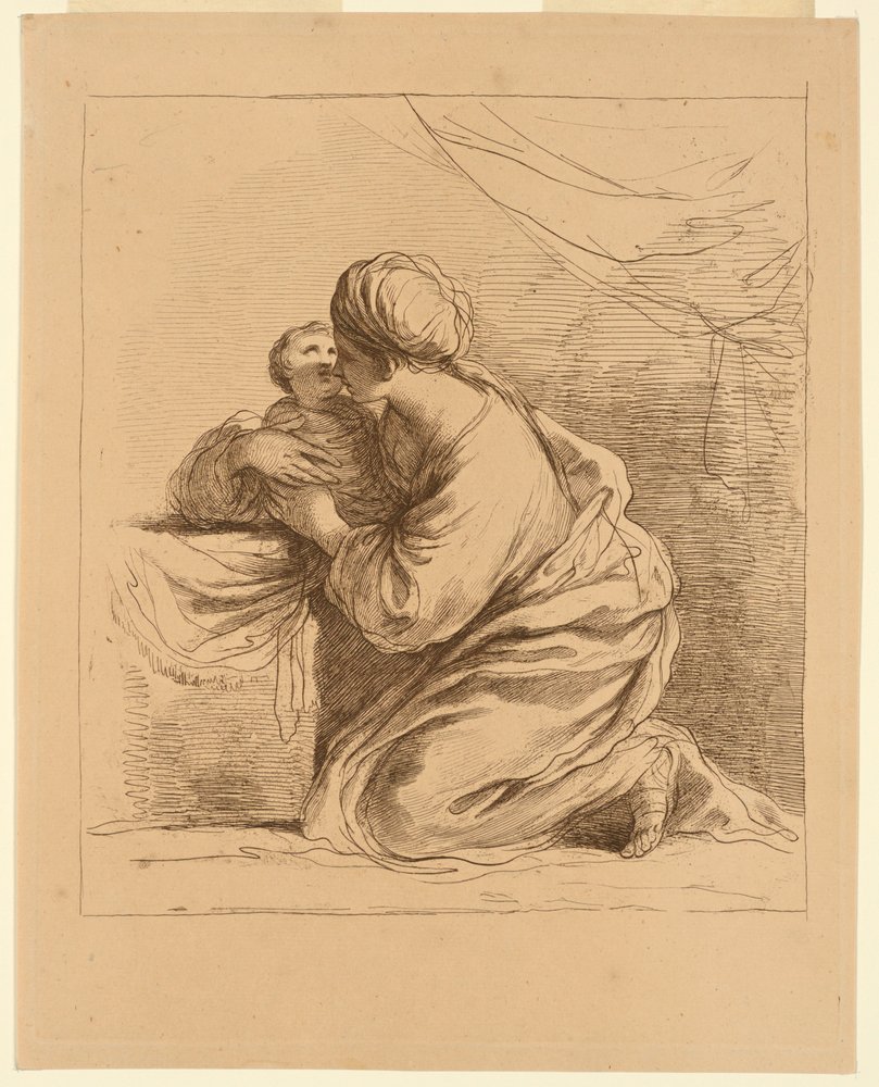 Woman on her Knees with a Child by Francesco Bartolozzi