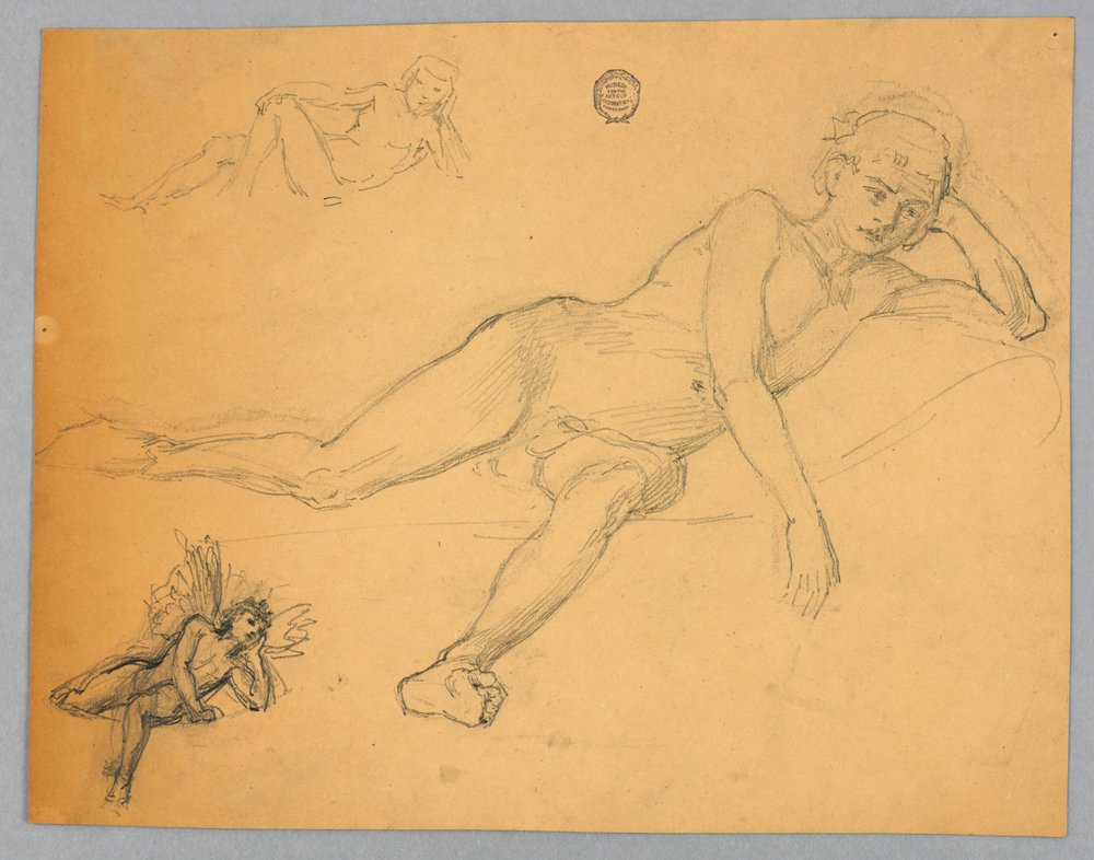 Sketch of a Male Nude by Francis Augustus Lathrop