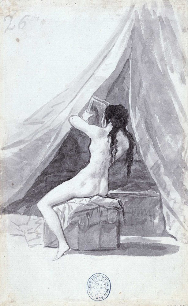 Nude Woman with Mirror by Francisco de Goya