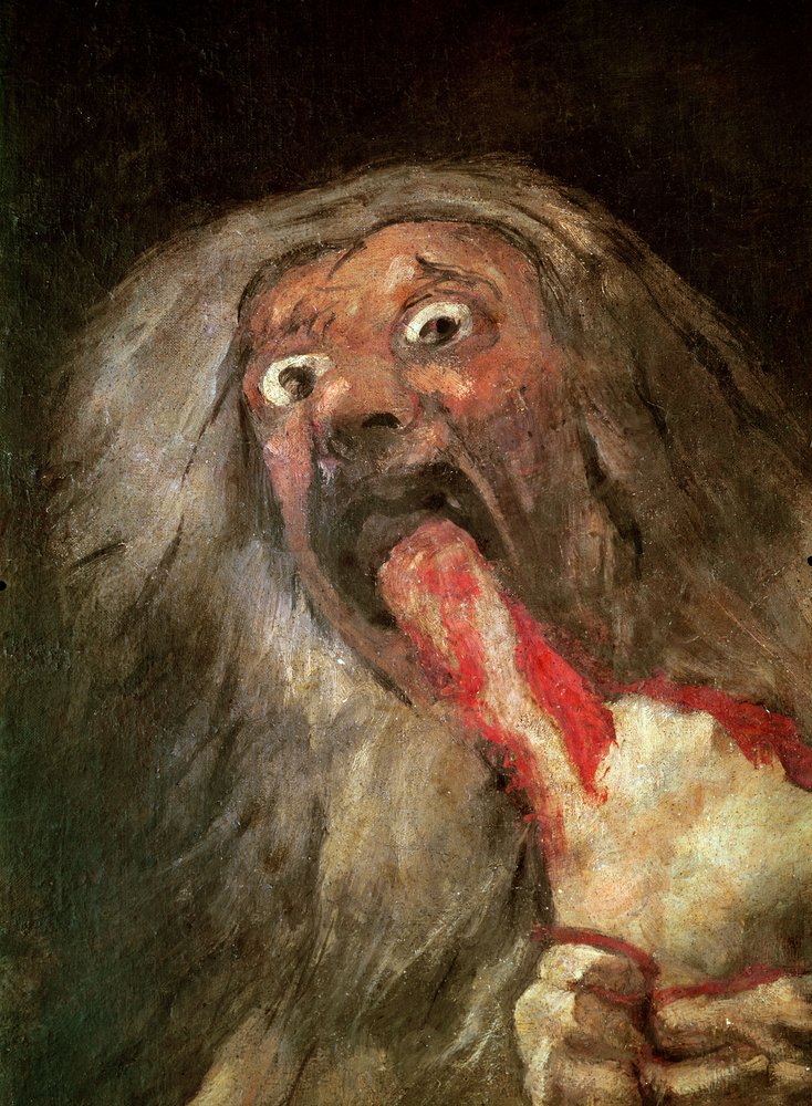Saturn devouring his Son, detail of the head of Saturn, c. 1819-23 by Francisco de Goya