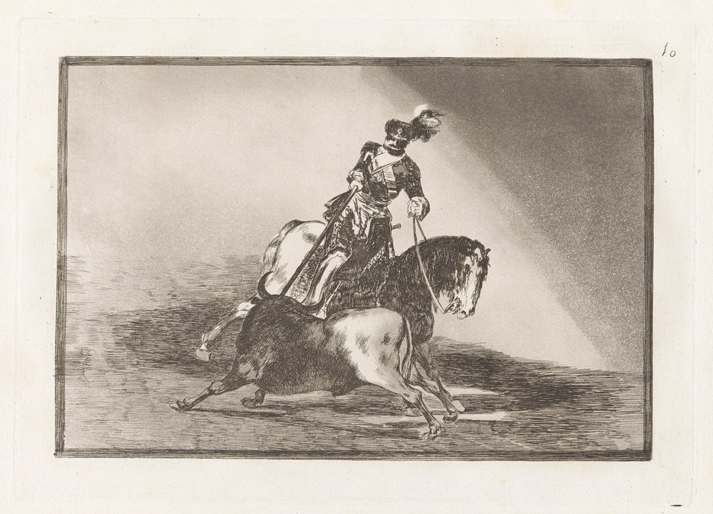 Charles V Spearing a Bull in the Ring at Valladolid, Plate 10 from La ...