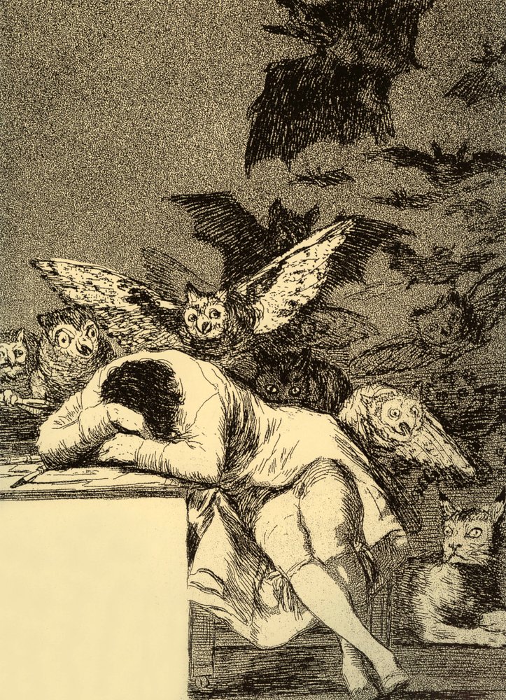 The sleep of reason produces monsters (Caprice 43) by Francisco Jose de Goya y Lucientes