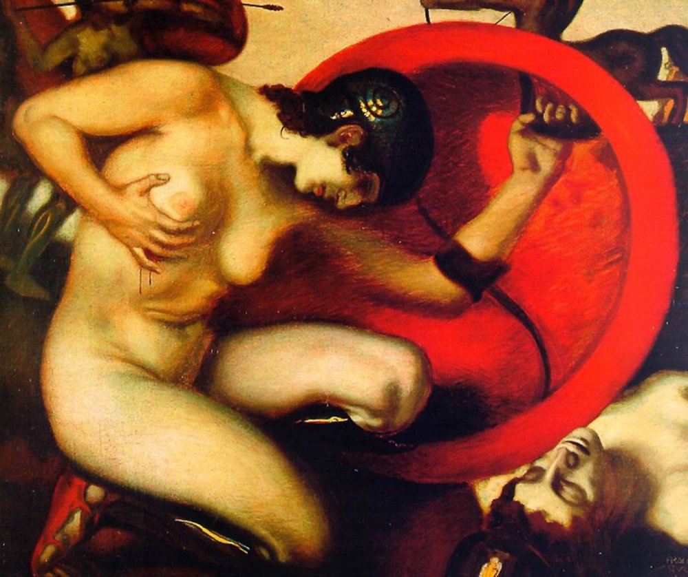 Wounded Amazon by Franz von Stuck