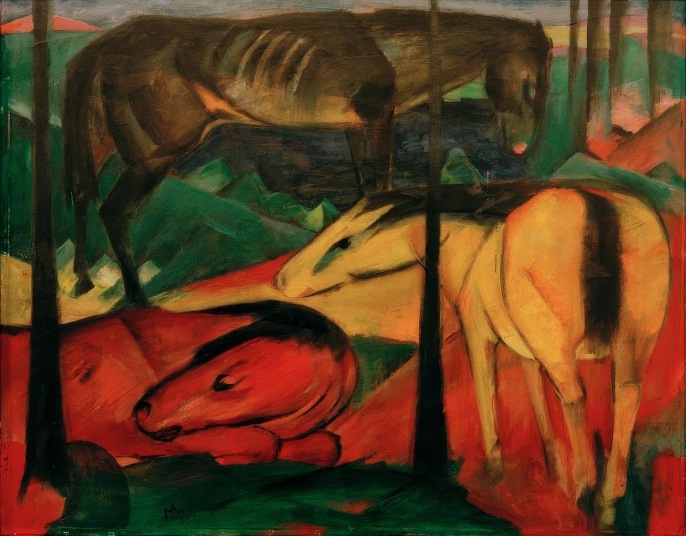The Three Horses by Franz Marc