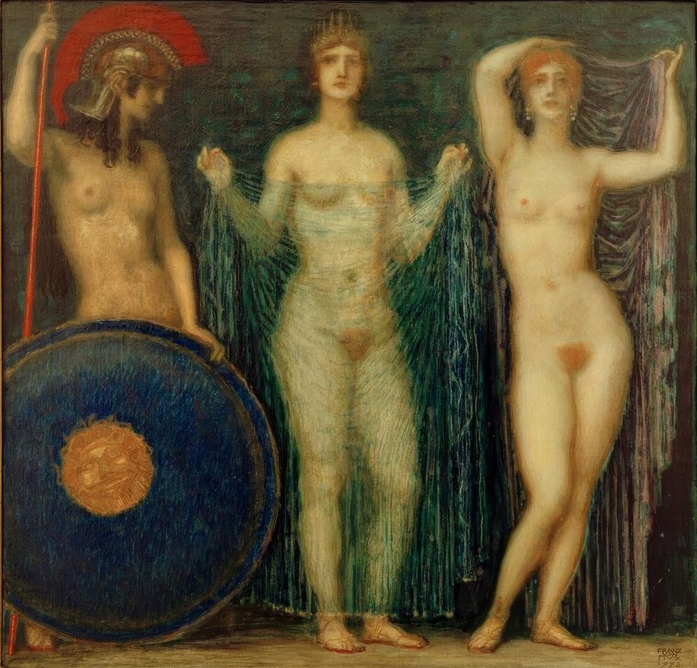 The Three Goddesses Athena, Hera and Aphrodite by Franz von Stuck