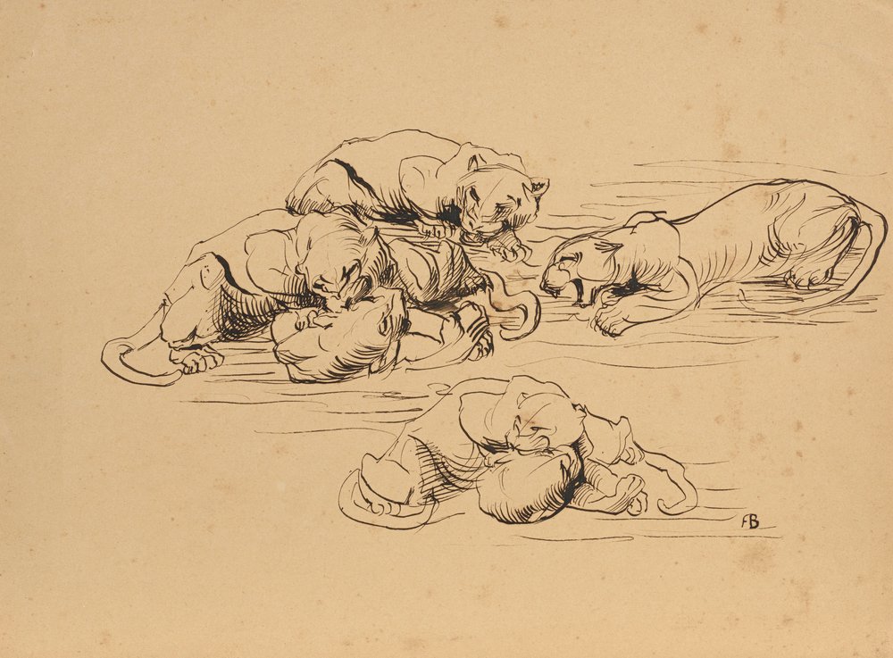Fighting Sunda Panthers by Franz Barwig d. Ä.