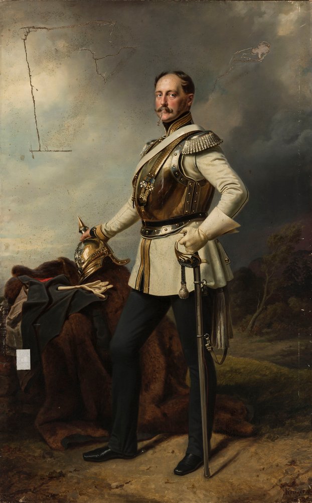 Portrait of Tsar Nicholas I Romanov (1796-1855) in Prussian Cuirassier Uniform by Franz Krüger