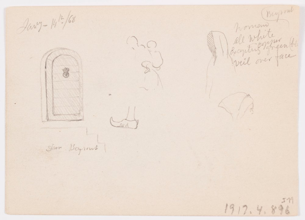 Sketches of a Domed Structure, Ship, and Stately House, January 1868 by Frederic Edwin Church