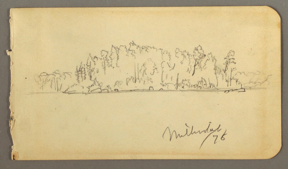 Drawing, Wooded Shore, 1878 by Frederic Edwin Church