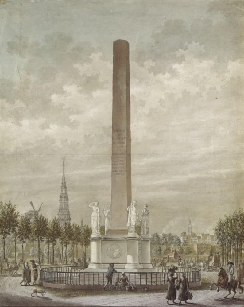 The Liberty Column Seen from the Frederiksberg Side by Frederik Ludvig  Bradt