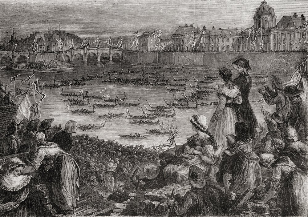 A Joust on the Water at the Champs de Mars, Paris by French School