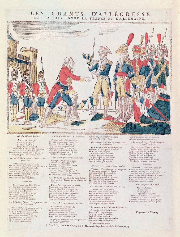 Songs of Rejoicing for the Peace between France and Germany by French School