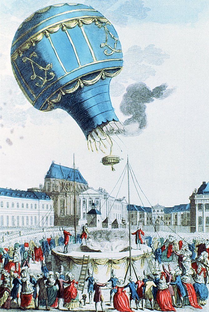Ascent of the Montgolfier Brothers' Hot-Air Balloon Before the