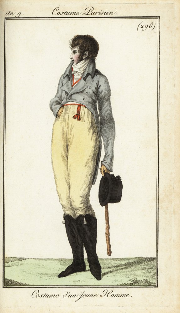 Outfit of a young man or Incroyable, May 1801 by French School