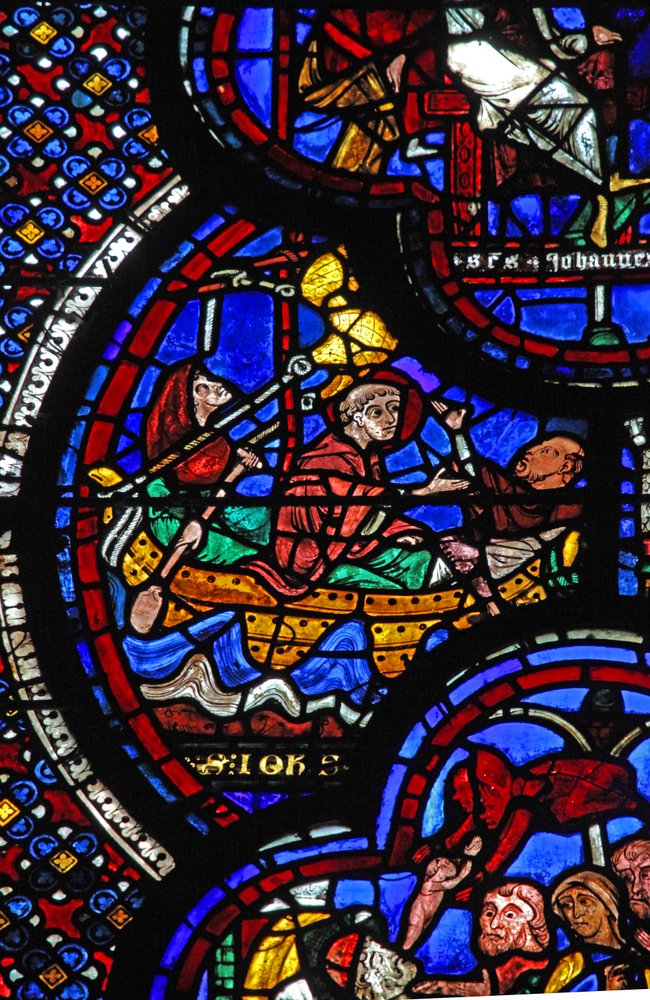St John Window: Banished to Patmos & Writes the Apocalypse