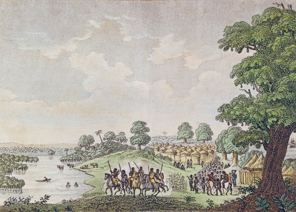 View of Joal, port of commerce in the Kingdom of Sine, Senegal by French School