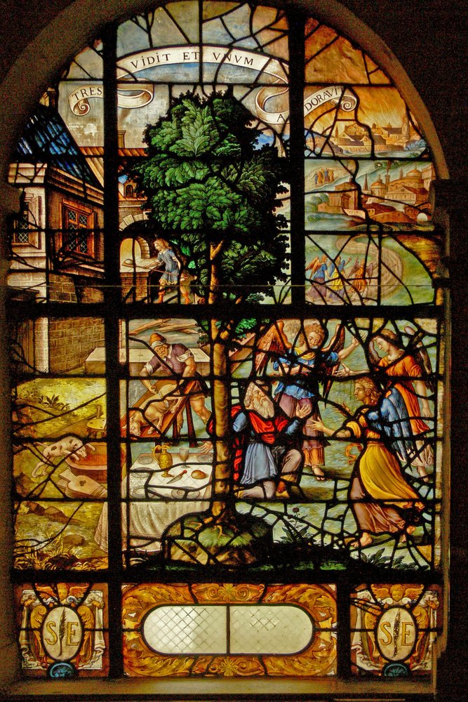 Window Charnier-13 Depicting Abraham Being Visited by Three Angels