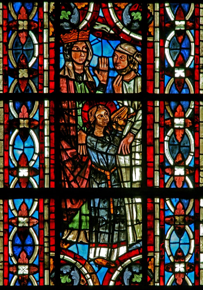 Window depicting a Scene from the Life of St Helen: The Miracle of the ...