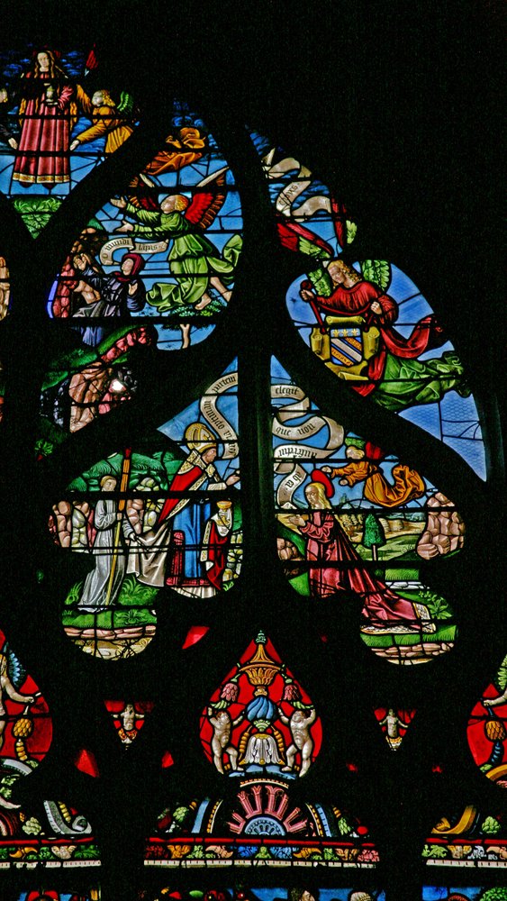 Window depicting a scene from the life of St Mary Magdalene - the saint ...