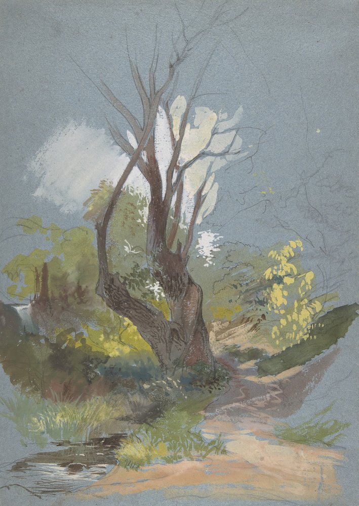 Mountain Path with a Tree by Friedrich Nerly