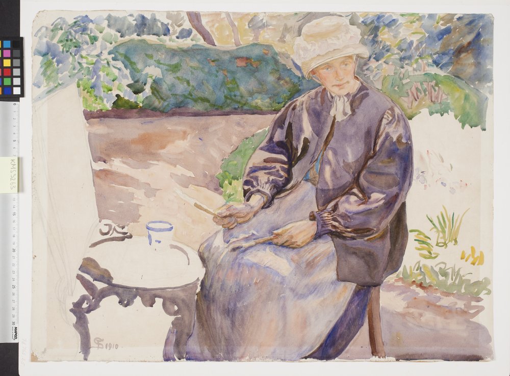 The Artist's Wife, the Painter Anna Syberg, in the Blacksmith's Garden