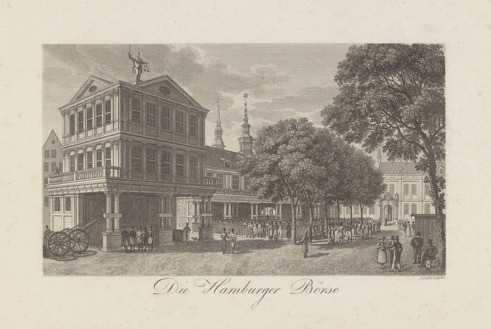 The Old Exchange in Hamburg, 1822 by Geissler