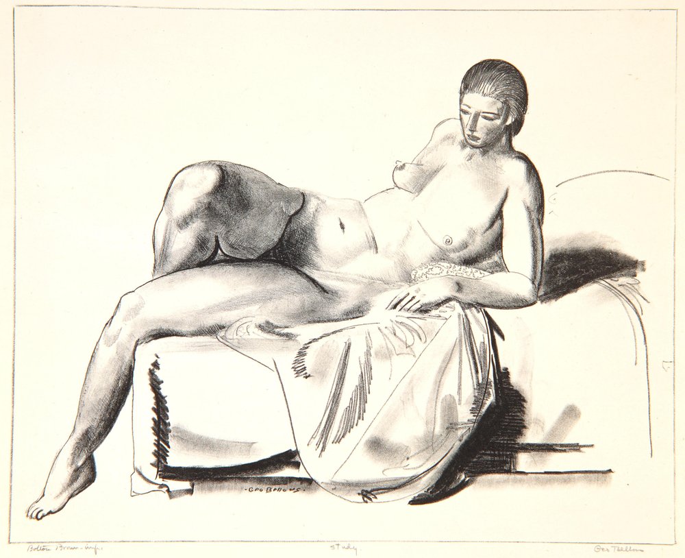 Nude Study, Classic on a Couch by George Wesley Bellows