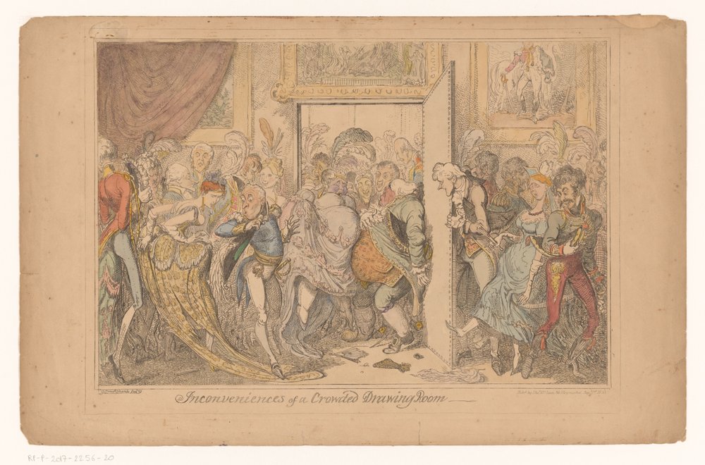 Overcrowded Drawing Room by George Cruikshank