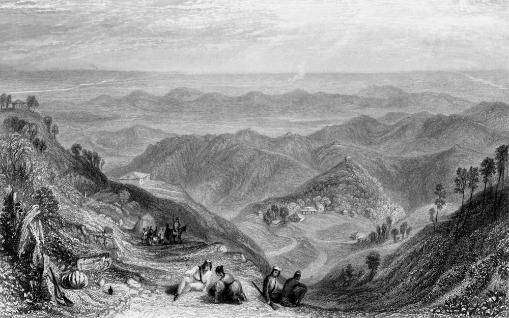 Mussooree and the Dhoon, from Landour, 1838