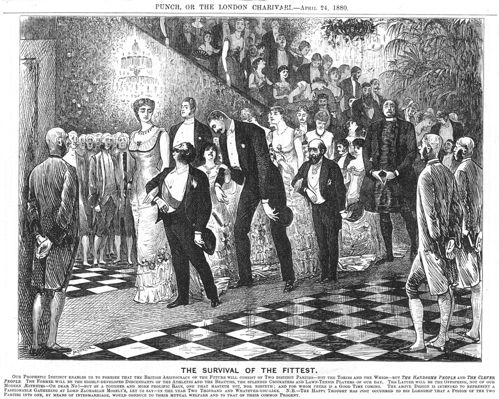 The Survival of the Fittest, application of Darwinism in the 21st century, 1880 by George du Maurier