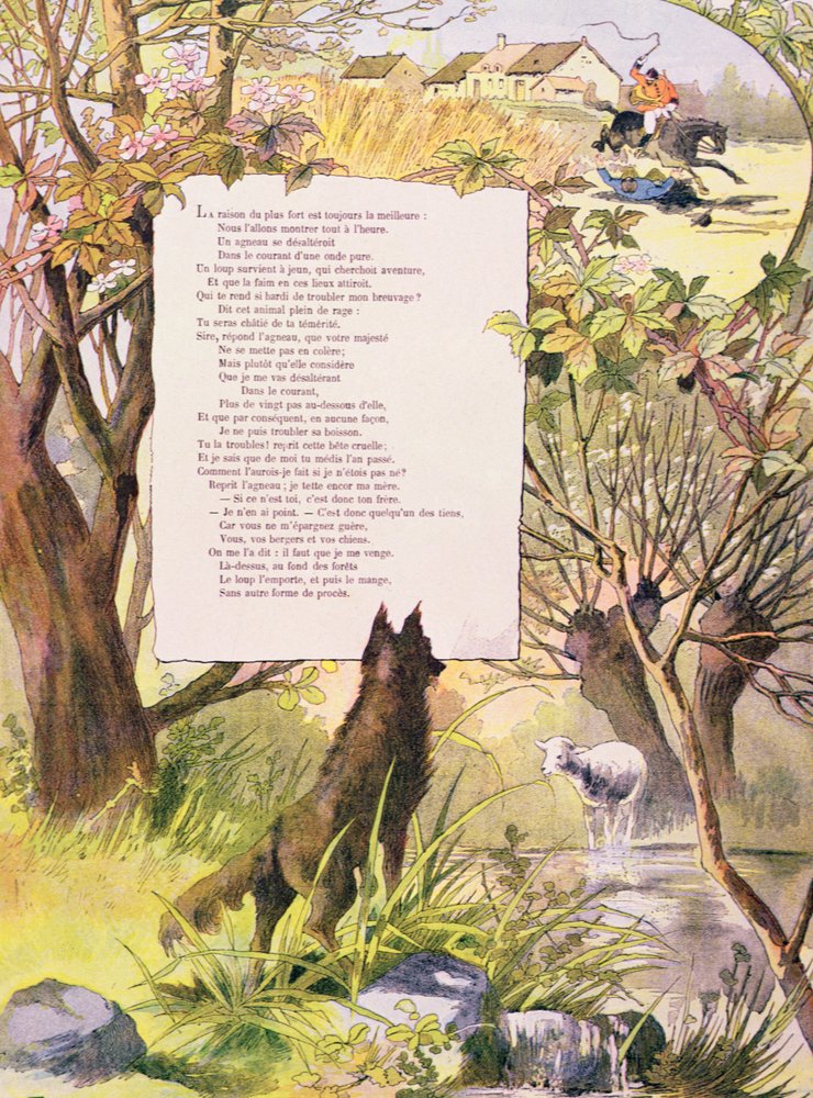 The Wolf and the Lamb, from Fables by Jean de La Fontaine by Georges Fraipont