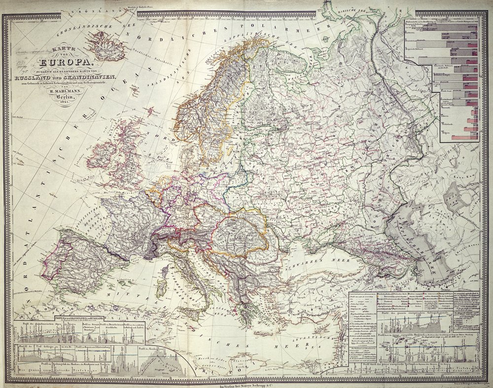 Map of Europe by German School: Buy fine art print