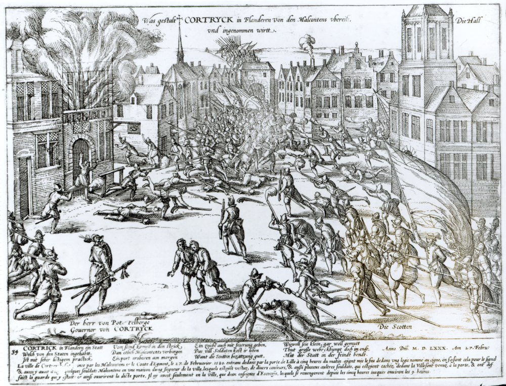 The Battle of Courtrai Between the French and the Flemish, 1580 by German School