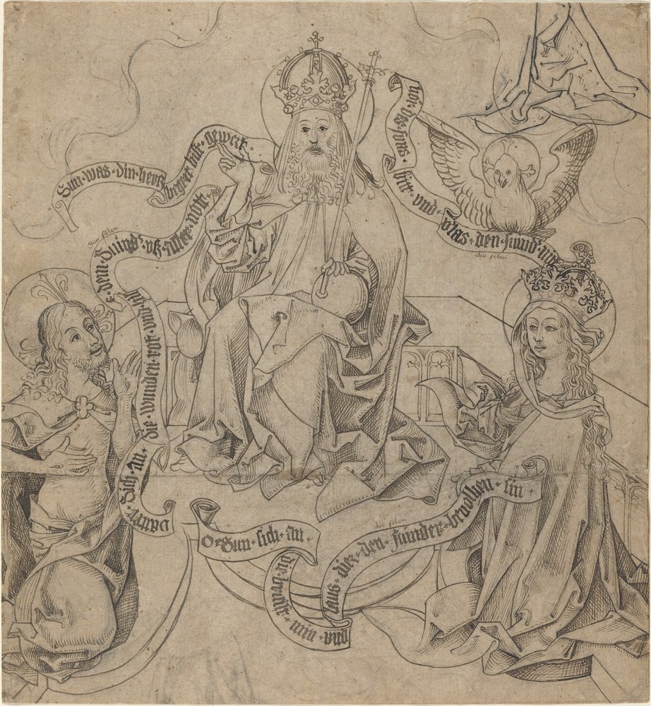 Christ and Mary Interceding with God the Father by German 15th Century