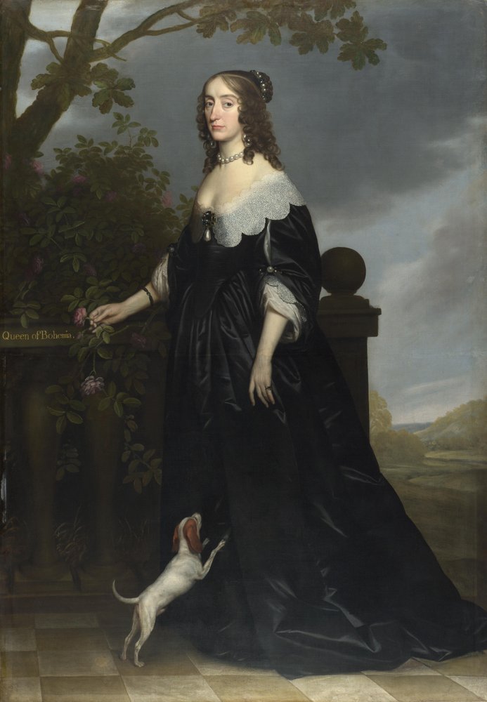 Portrait of Elizabeth Stuart (1596-1662), Queen of Bohemia, wife of Elector Palatine Frederick V and daughter of James I, 1642 by Gerrit van Honthorst