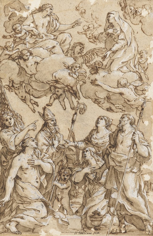 Christ and the Virgin with Patron Saints of Pistoia by Giacinto Gimignani