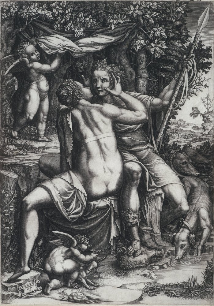 Venus and Adonis by Giorgio Ghisi: Buy fine art print