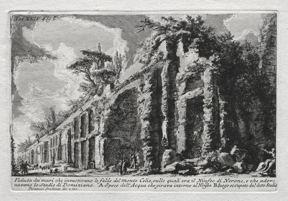 View of the Walls Surrounding the Slopes of Mount Caelius