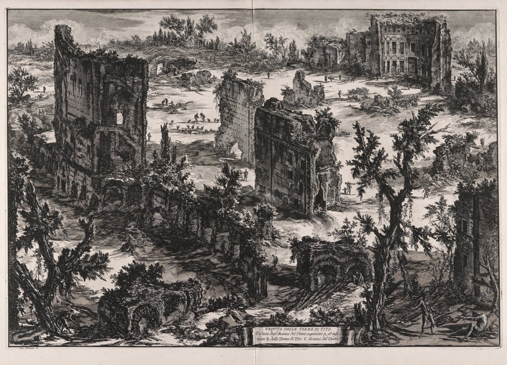 View of the Baths of Titus, from Views of Rome by Giovanni-Battista Piranesi