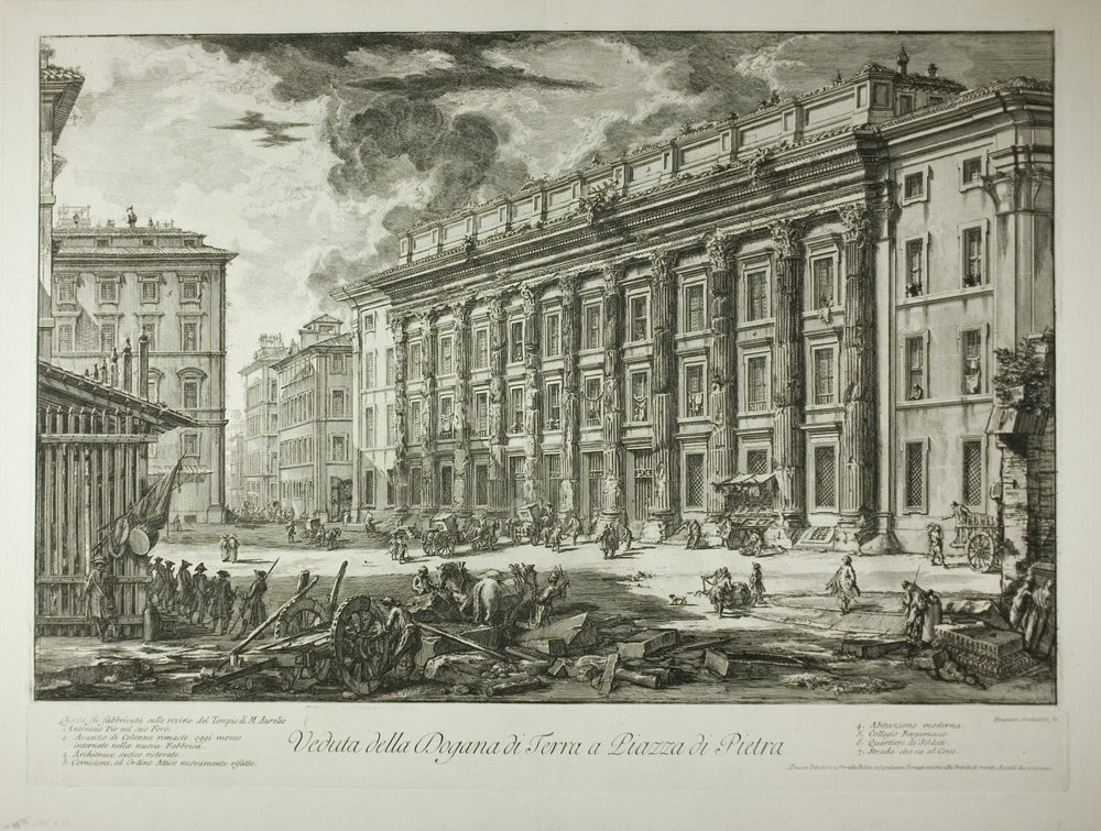 View of the Customs House in Piazza di Pietra, from Views of Rome