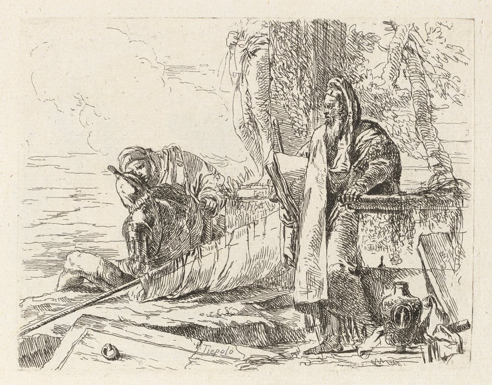 Standing Philosopher and Two Other Figures (from Various Capriccios) by Giovanni-Battista Tiepolo