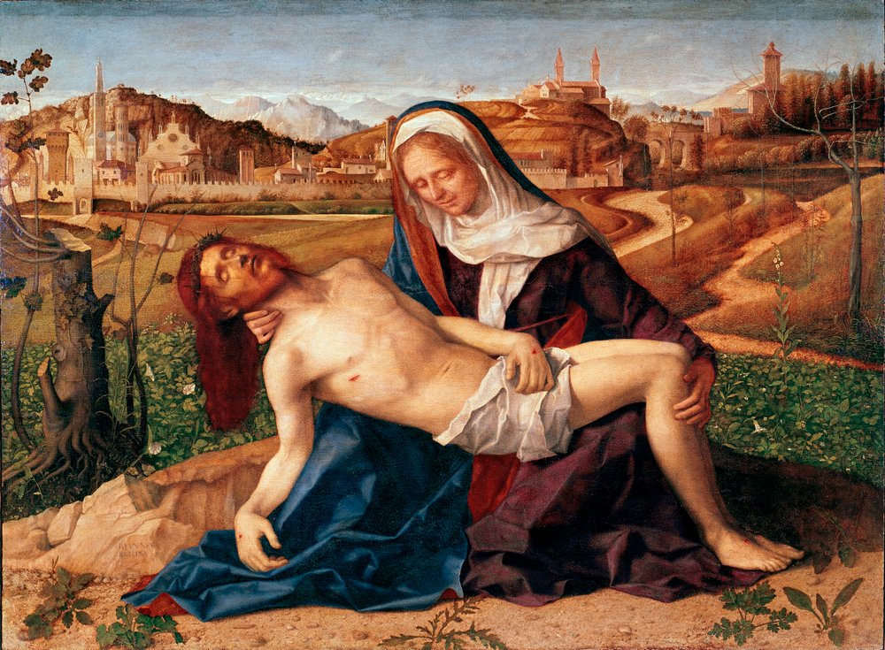 Christ dead in the arms of the Virgin, Pietà, 1505, 65 x 90 cm, Venice, Gallerie dell'Accademia by Giovanni Bellini