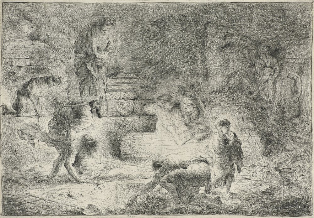 Tobit Burying the Dead, c.1647-51