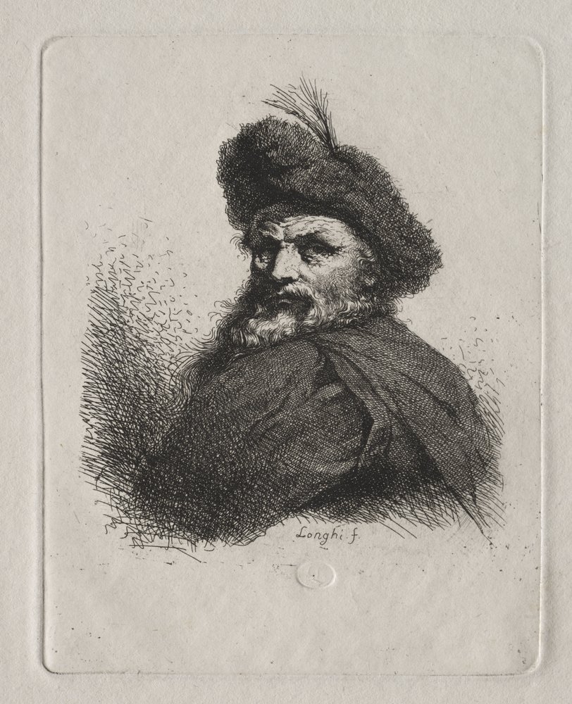 Bust of a Man with a Fur Cap by Giuseppe Longhi